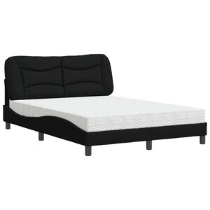 vidaXL Bed with Mattress "Hvar" Black 120x200 cm Fabric