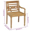 vidaXL Bataviastolar med dynor 6 st massiv teak