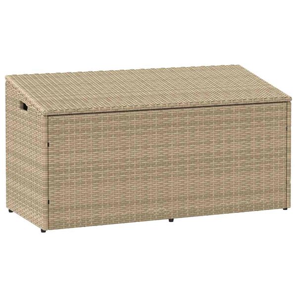 vidaXL Förvaringslåda för trädgården beige 110x50x58 cm konstrotting