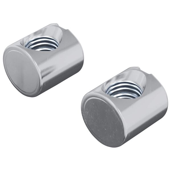 vidaXL F&auml;stdon f&ouml;r tunnor 2 pcs Silver M6 x 12 mm (G&auml;ngdiameter x H)