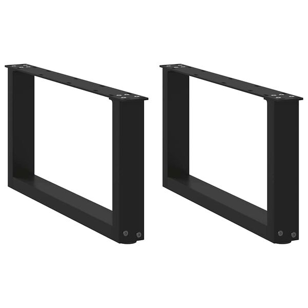 vidaXL Soffbordsben U-formade 2 st svarta 60x(30-31) cm st&aring;l