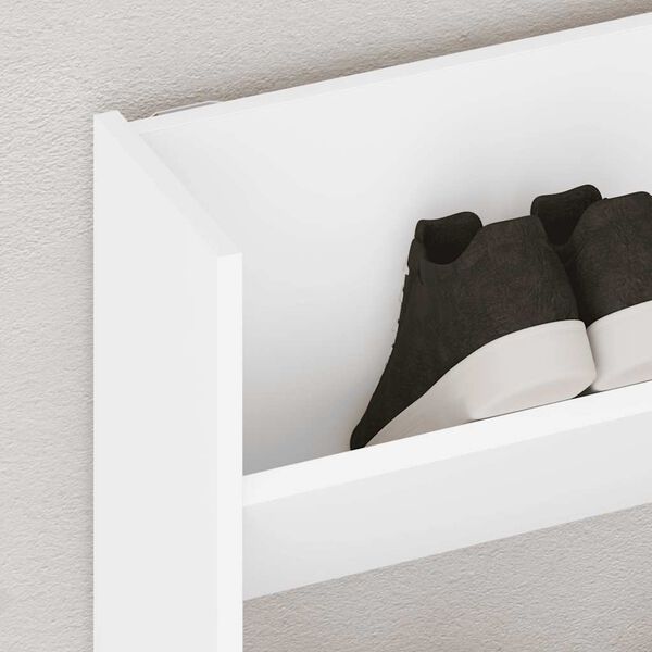 vidaxl V&auml;ggmonterat skost&auml;ll vit 80x18x60 cm konstruerat tr&auml;