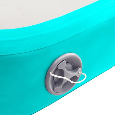 vidaXL Uppblåsbar gymnastikmatta med pump 60x100x15 cm PVC grön