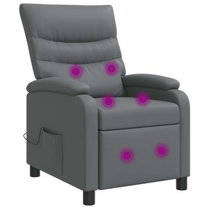 vidaXL Massagef&aring;t&ouml;lj Gr&aring; Konstl&auml;der