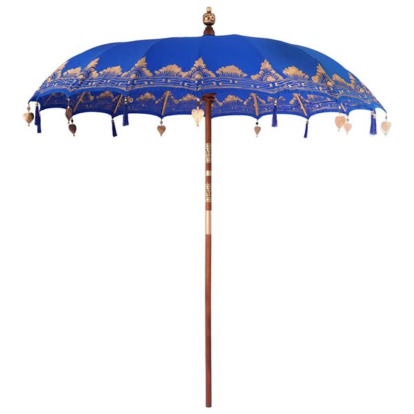 vidaXL Balinesisk Parasol Bl&aring; 215 x 215 x 260 cm Bomull