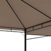 vidaXL Paviljong med förlängda tak 3x3x2,75 m taupe 180 g/m²