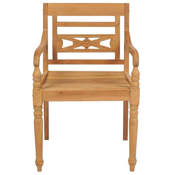 vidaXL Bataviastolar 2 st med taupe dynor massiv teak