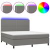 vidaXL Rams&auml;ng med madrass & LED m&ouml;rkgr&aring; 180x200 cm tyg