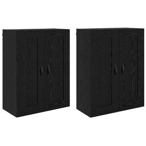 vidaXL V&auml;ggmonterat sk&aring;p V&auml;ggmonterad 2 pcs Svart Ek 69,5 x 34 x 90 cm