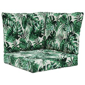 vidaXL Utomhus Soffa Kudde 3 pcs Bladm&ouml;nster Polyester