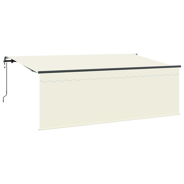 vidaXL Utf&auml;llbar markis Kr&auml;m 350 x 200 cm Polyester och aluminium