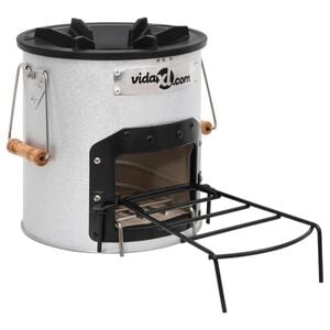 vidaXL Vedeldad campingspis silver 45x25x26 cm st&aring;l