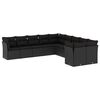 vidaXL Loungegrupp 10 delar med svarta dynor konstrotting