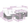 vidaXL Tr&auml;dg&aring;rdsoffset med kudde med lagring 8 pcs Svart Poly rattan