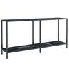 vidaXL Konsolbord svart 160x35x75,5 cm h&auml;rdat glas