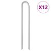 vidaXL T&auml;ltpinnar 12 st U-formade 37 cm &Oslash;11,3 mm galvaniserat st&aring;l