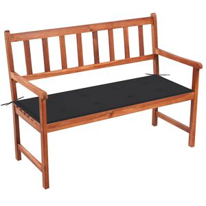 vidaXL Tr&auml;dg&aring;rdsb&auml;nk med dyna 120 cm massivt akaciatr&auml;
