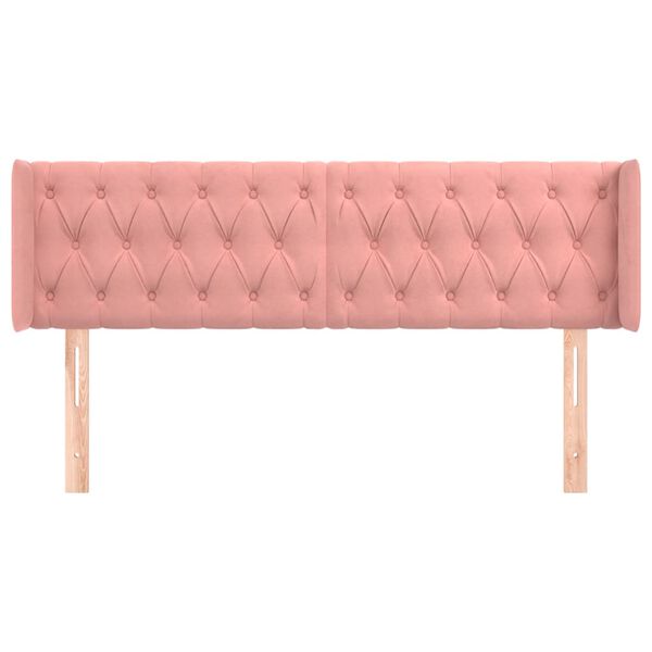 vidaXL S&auml;nggavel med kanter rosa 163x16x78/88 cm sammet