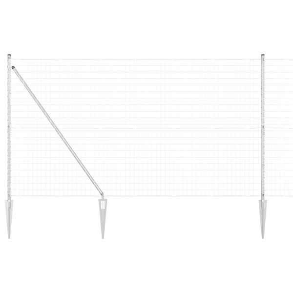 vidaXL St&auml;ngsel med stolpe Silver 1,5 x 10 m St&aring;l
