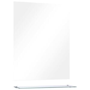 vidaXL Badrumsspegel med hylla 50x60 cm h&auml;rdat glas
