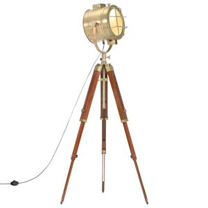 vidaXL Golvlampa massivt mangotr&auml; 165 cm