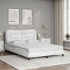 vidaXL Bed Frame with LED without Mattress "Hvar" White 140x190 cm