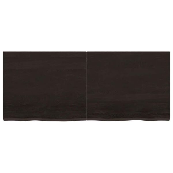 vidaXL Bordsskiva mörkbrun 120x50x(2-4) cm behandlad massiv ek
