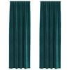 vidaXL M&ouml;rkl&auml;ggningsgardiner 2 pcs M&ouml;rkgr&ouml;n 140 x 225 cm Sammet