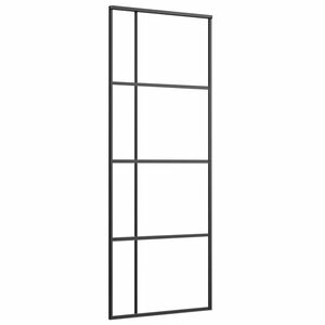 vidaXL Skjutd&ouml;rr frostat ESG-glas och aluminium 76x205 cm svart