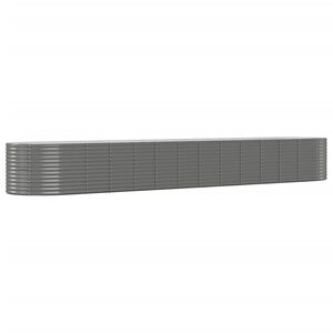 vidaXL Odlingsl&aring;da gr&aring; 554x100x68 cm pulverlackerat st&aring;l