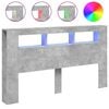 vidaXL S&auml;nggavel LED betonggr&aring; 180x18,5x103,5 cm konstruerat tr&auml;