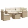 vidaXL Soffgrupp f&ouml;r tr&auml;dg&aring;rden med dynor 6 delar beige konstrotting