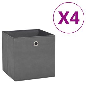vidaXL F&ouml;rvaringsl&aring;dor 4 st non-woven tyg 28x28x28 cm gr&aring;