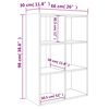 vidaXL Bokhylla/sk&auml;nk betonggr&aring; 66x30x98 cm konstruerat tr&auml;