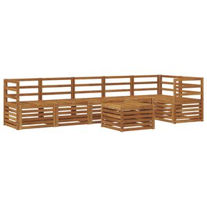 vidaXL Sektionsoffgrupp 7 pcs Naturf&auml;rg Massivt Akaciatr&auml;