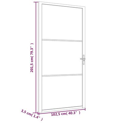 vidaXL Innerdörr 102,5x201,5 cm vit matt glas och aluminium