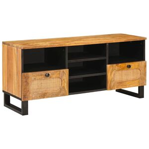 vidaXL TV-sk&aring;p med l&aring;da Brun 100 x 33 x 46 cm Massivt mangotr&auml;