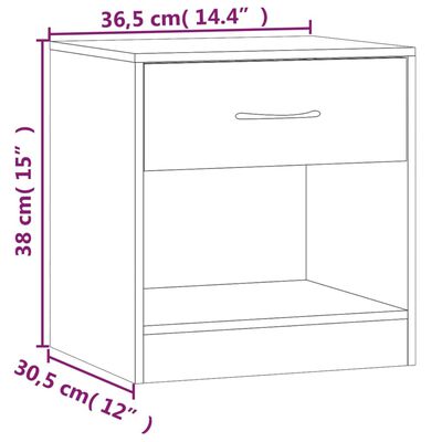 vidaXL Sängbord 2 st med låda vit högglans