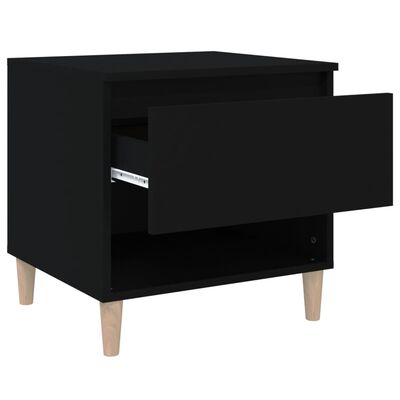 vidaXL Sängbord 2 st svart 50x46x50 cm konstruerat trä