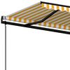 vidaXL Markis automatiskt inf&auml;llbar 450x350 cm gul och vit