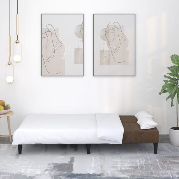 vidaXL B&auml;ddsoffa 2-sits brun mikrofibertyg
