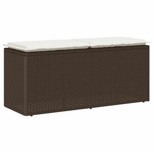 vidaXL Tr&auml;dg&aring;rdsb&auml;nk med dyna brun 110x40x44 cm konstrotting