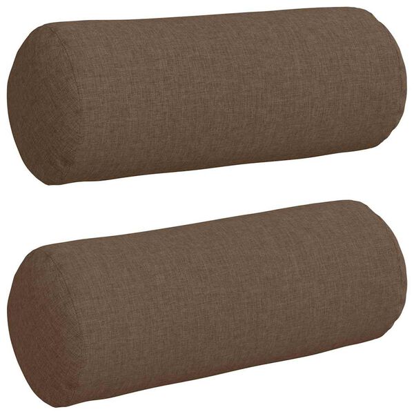 vidaXL Bolsterkuddar 2 pcs Brun Ø 15 x 40 cm tyg