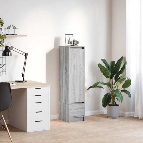 vidaXL Highboard gr&aring; sonoma 29,5x34x119,5 cm konstruerat tr&auml;