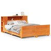 vidaXL S&auml;ngram utan madrass vaxbrun 140x190 cm massiv furu