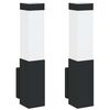 vidaXL Utomhus v&auml;gglampa 2 pcs Svart 10.5 x 6 x 33 cm