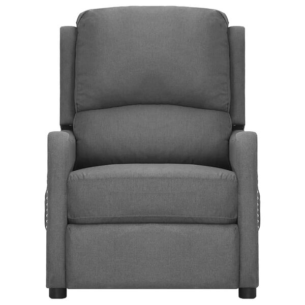 vidaXL Massagef&aring;t&ouml;lj med uppresningshj&auml;lp ljusgr&aring; tyg