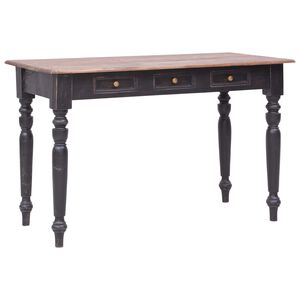 vidaXL Skrivbord med 3 l&aring;dor 117x57x75 cm massiv mahogny