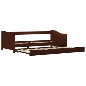 vidaXL B&auml;ddsoffa ram utan madrass m&ouml;rkbrun 90x200 cm