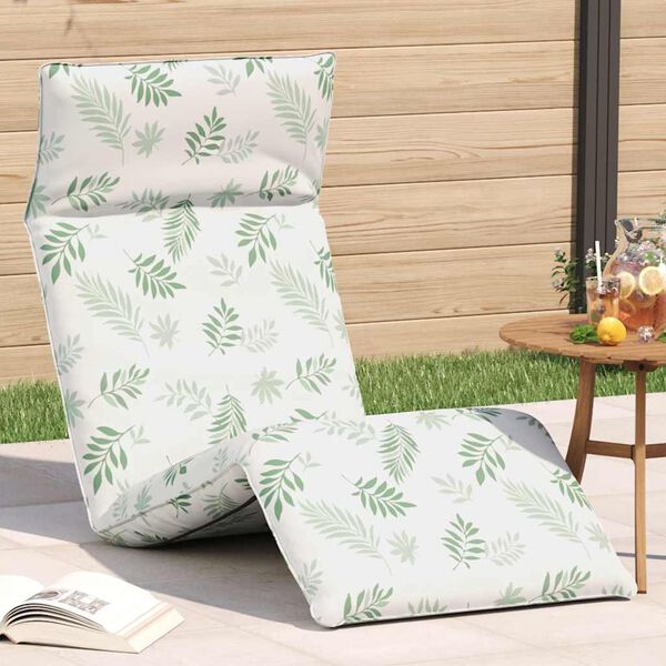 vidaXL Hopf&auml;llbar solstol bladm&ouml;nster 175x54x8,5 cm oxfordtyg